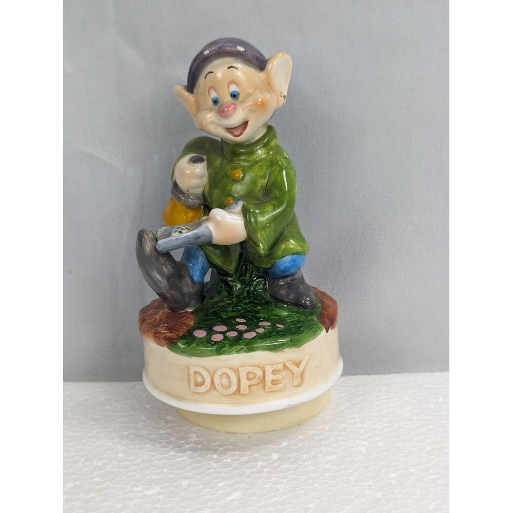 Vtg Schmid Disney Snow White Dopey Music Box‎ Whistle a Happy Time Japan